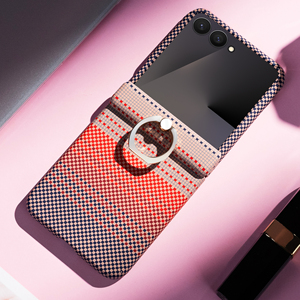Fundas Protectoras para Teléfono Móvil Samsung <span class=keywords><strong>Galaxy</strong></span> <span class=keywords><strong>Z</strong></span> <span class=keywords><strong>Flip</strong></span> <span class=keywords><strong>3</strong></span>/4/5/6/7 con Cristal Templado y Soporte de Anillo, Cubierta Plegable - Product Image 1