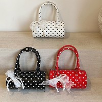 Sac à main bandoulière multifonctionnel de luxe moderne pour filles, élégant, avec nœud, fermeture éclair, imperméable et à pois