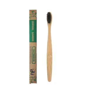 Cepillo de dientes de bambú con logotipo láser de hotel de gama alta al mejor precio para hotel con embalaje y logotipo personalizados Dropshipping