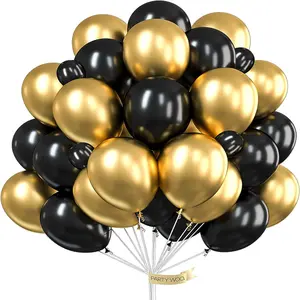 Heiße 5 "10" Latex Globo Schwarz metall Gold Helium Ballon Geburtstag Hochzeit Valentinstag Abschluss feier Dekoration Ballon Set