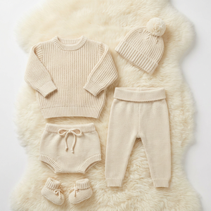 Set di Abbigliamento Personalizzato per Neonati, Completo in Maglia per Bambini e Bambine, Outfit Invernale a Maniche Lunghe, Tutina per Neonati - Product Image 1