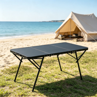 Table de camping pliante en aluminium, directement de l'usine, portable, pour pique-nique en plein air, voyage, pêche, camping, OEM ODM