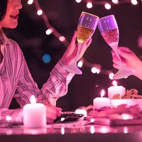 Verre à vin à lumière LED personnalisé pour la fête de remise des diplômes Thanksgiving Christmas Diwali & Valentine's Day Decorations