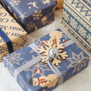 New Arrival 50*70cm Christmas Gift <b>Wrapping</b> <b>Paper</b> Xmas Element Printed Double Side 80gsm Kraft Brown <b>Paper</b> - Product Image 4