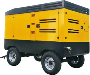 110KW 8bar Electric movable screw air compressor portable industrial use air compressor for auto repair industry