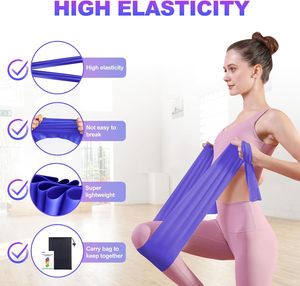 Bandes de résistance longues pour exercices de yoga en latex avec 4 niveaux de résistance différents pour femmes et hommes - Product Image 6