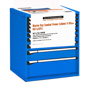 Fami Master Key Comfort <b>Drawer</b> Cabinet 9 <b>Drawers</b> 867x726x1000 Mm Blue Ral5012 <b>Tool</b> Storage - Product Image 2