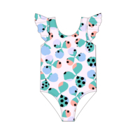 Maillot de bain une pièce personnalisé à motifs floraux pour filles, enfants, écologique, antibactérien, vêtements de plage