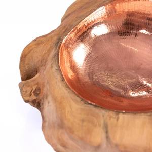 Cuenco Decorativo Ovalado Hecho a Mano en Indonesia, de Madera Chapada en Oro, Diseño Art Deco Único con Plantas/Flores, para Mesa, Hogar y Cocina - Product Image 4