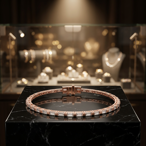 กำไลข้อมือเพชรเพาะเลี้ยงเคลือบโรเดียม AADIHI JEWELS ทรงเหลี่ยมมรกต ได้รับการรับรองจาก IGI หรูหราสำหรับผู้ชาย เหมาะสำหรับวันครบรอบและสวมใส่ทุกวัน - Product Image 4