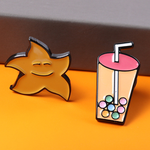 Customized Lapel Enamel Pin Free Sample Metal Round Badge Cheap Designer Sea Star Milk <strong>Tea</strong> Brooches and Pins Pins <strong>Set</strong> - Product Image 2