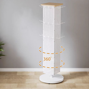 Kim Loại Tùy chỉnh găng tay Pegboard xoay hiển thị đứng với móc kim loại treo với bánh xe Pegboard hiển thị đứng - Product Image 3