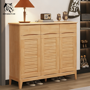 Mueble zapatero de madera para entrada, estilo rústico, ecológico, nuevo, a la moda, disponible en stock, personalizable, al precio más bajo de fábrica. - Product Image 1
