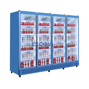 Stand Cabinet Commercial Refrigerator 4 Glass Door <b>Drink</b> <b>Cooler</b> Digital Control Automatic Defrost for Supermarket Factory Direct - Product Image 1