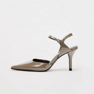 Cinturino alla caviglia in vernice brillante da donna con tacchi medi sottili sandali a punta estivi Sexy colori personalizzati vestono <span class=keywords><strong>décolleté</strong></span> da ufficio - Product Image 4