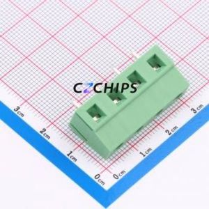 DB128V-7.62-4P-GN-S Screw Terminal Block P=7.62mm Connector ( Construction: 1x4P )( Pitch: 7.62mm )( Color: Green ) - Product Image 1