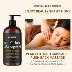 Aceite de Masaje Corporal Anticelulítico en Botella Grande de 240 ml - para Terapia de Masajes - Contiene Aceites Esenciales de Limón y Eucalipto, Unisex - Product Image 2