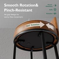 Tabouret de bar en similicuir au design moderne, cadre en métal avec dossier, chaise de bar pivotante, base circulaire, chaise de bar