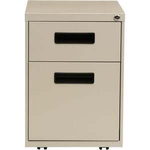 Alera Two-Drawer Metal Pedestal File 14 7/8w X 19 1/8d X 21 3/4h Putty Adjustable Movable for Office Workshop Use <b>Plastic</b> Steel - Product Image 5