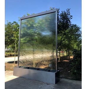 Free Standing <strong>Indoor</strong> Outdoor Glass <strong>Waterfall</strong> Fountains with Warm White LED <strong>Light</strong> - Product Image 6