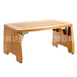 Wooden Folding Footstool 14.9x10.2x7.5 Inch Foldable Home Desk <b>Bathroom</b> <b>Stool</b> With Non Slip Pads - Product Image 3