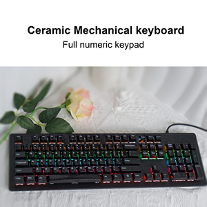 Venta directa de fábrica Teclas de cerámica patentadas Teclado personalizado de alto juego Teclado para juegos con cable - Product Image 2