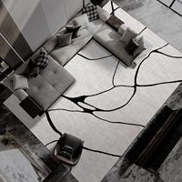 Tapis à lignes abstraites effet soie 6 pieds x 9 pieds, grand tapis de luxe résistant aux taches, tapis de salon moderne, sur mesure
