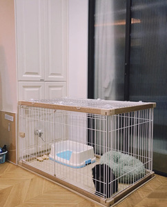 Jaula para Perros de Madera y Metal de Alta Calidad, Duradera, Portátil, para Interiores, Valla para Mascotas, Perros y Conejos - Product Image 6