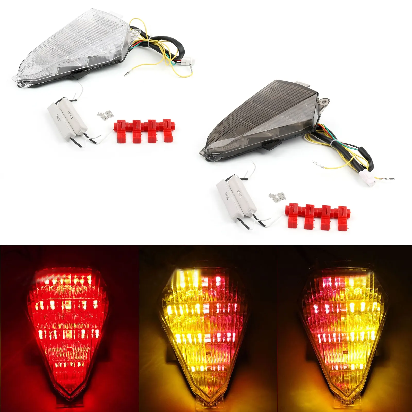 Trasporto Libero Fanale Posteriore A LED integrato Indicatori di direzione Per Yamaha YZF R6 2008-2014 Fumo