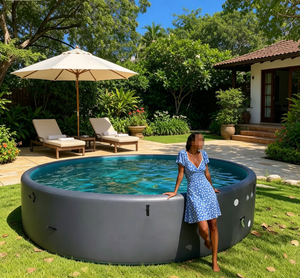 Piscine hors sol gonflable ronde de qualité commerciale, durable, en PVC robuste, grande piscine personnalisée pour les entreprises de <span class=keywords><strong>location</strong></span> - Product Image 1
