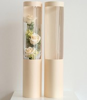 Vente en gros d'usine, nouvelle conception de boîte cadeau transparente en forme de cylindre pour mariage et fête