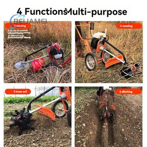Cortadora de Césped Manual, <span class=keywords><strong>Desbrozadora</strong></span>, Máquina Multifuncional de Gasolina para Remover Tierra y Hacer Zanjas, Azada - Product Image 5