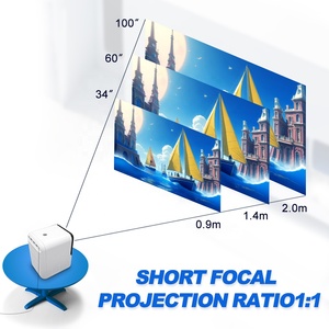 720P 160ANSI Lumen mejor proyector <span class=keywords><strong>cine</strong></span> película Android video 3D WiFi Beamer HD Proyector láser de tiro corto para el hogar - Product Image 6