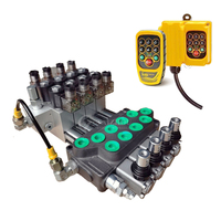 Vanne de commande hydraulique électrique multi-directionnelle à télécommande, distributeur à levier 12V 24V CC pour levage hydraulique 5 6 7 8 voies