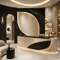 Présentoir rétroéclairé par LED pour établi de coiffure avec éclairage LED pour les salons haut de gamme