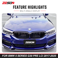 ZESON Lame de pare-chocs avant en fibre de carbone véritable style CC pour BMW Série 5 G30 530i 540i M550i Pré-LCI 2017-2020