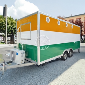 Remolques de Comida Rápida Móviles Personalizados 2025, Totalmente Equipados, Carrito de Comida con Ruedas para Café y Helados en Venta - Product Image 2