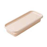 Boîte bento jetable écologique en amidon de maïs, conteneur alimentaire rectangulaire japonais avec couvercle pour la restauration