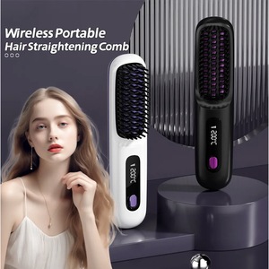Mini peine alisador de cabello recargable, 3 ajustes de temperatura, portátil para viaje, con iones negativos para un cuidado del cabello suave - Product Image 4