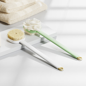 Long Handle PP Cleaning <b>Brush</b> with Nylon Bristles and Rubbing Function for <b>Back</b> and Painless Bathroom Use - Product Image 2