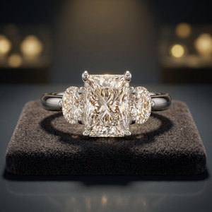 Couronne et Éclat : Bague Princesse et Diamant Taille Ronde |   Bijoux de mariage et de fiançailles sophistiqués pour femmes, intemporels et raffinés - Product Image 1