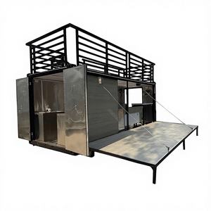 รถพ่วงขายอาหารแบบลากจูง ปี 2025 ขนาด 20 ฟุต อาคารสำนักงานสำเร็จรูปแบบปรับแต่งได้ ตู้คอนเทนเนอร์สำหรับขายของกลางแจ้ง - Product Image 1