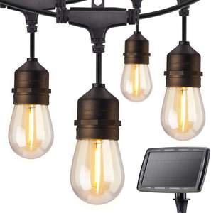방수 교수형 소켓 Ip65 사용자 정의 비산 방지 에디슨 빈티지 LED 전구 조명 센서 태양열 S14 야외 스트링 라이트 - Product Image 1