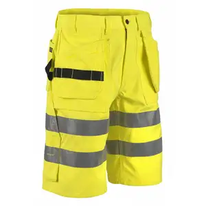 OEM Customized Orange Yellow Men Safety Construction Workwear Uniforms Clothes Multi Pockets Short Work Pants