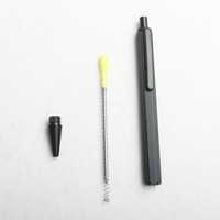 Stylo bille hexagonal en métal, best-seller transfrontalier, prêt à être expédié, au design élégant, noir/argent