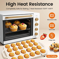 Moule à cupcakes en silicone SILIKOLOVE, 24 cavités, cadre renforcé en métal, sans BPA, antiadhésif, conforme à la norme LFGB, pour mini-cupcakes, muffins et gâteaux