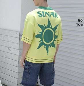 Suéter Deportivo Personalizado con Logotipo OME, Transpirable, de Manga Corta para Hombre, Estilo Vintage, para Camisetas, Jersey, Top de Poliéster para Verano - Product Image 3