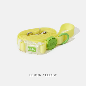 Ensemble laisse et collier pour chien personnalisé, en sangle enduite de silicone caoutchouté durable et de luxe, avec laisse longue en PVC imperméable. - Product Image 3