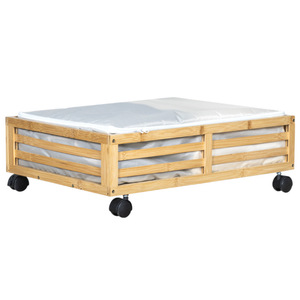 Under <b>Bed</b> Bamboo Storage Box With Wheels 30L-40L Capacity Movable Rectangle Storage Rack For Bedroom Organization - Product Image 5