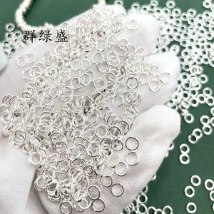 Cuentas redondas martilladas de plata de ley S925 Qunlvsheng para la fabricación de collares, espaciadores sueltos en espiral, accesorios de joyería. - Product Image 3